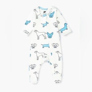 Brand New Monica + Andy Dog Tails Dog Print Newborn Baby Onesie